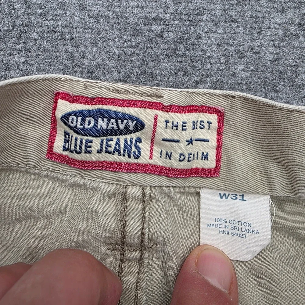 Old‎ Navy Mens Khaki Carpenter Shorts W31 Cotton Tan Utility Relaxed Fit Y2K 90s